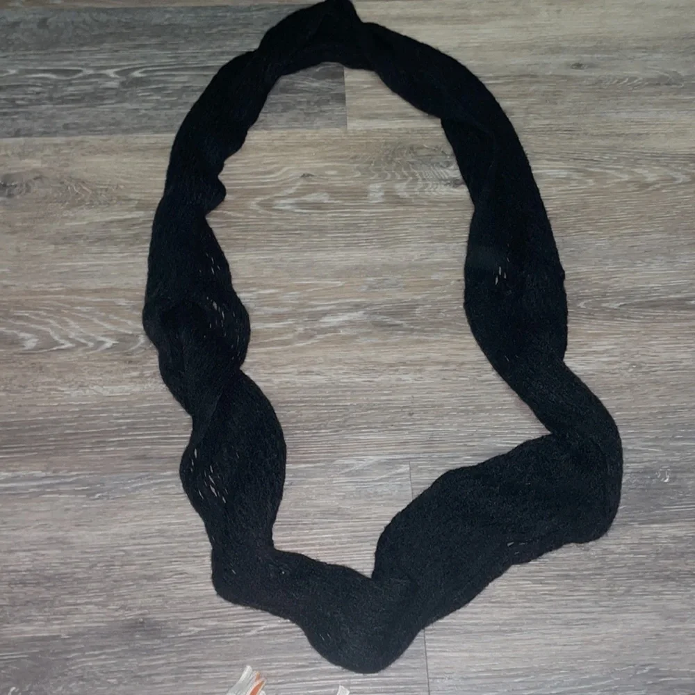 $5 or FREE with purchase! Black Crochet Infinity Scarf